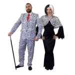 Man and woman in Dalmatian costumes