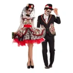 Day of the Dead themed costumes with makeup